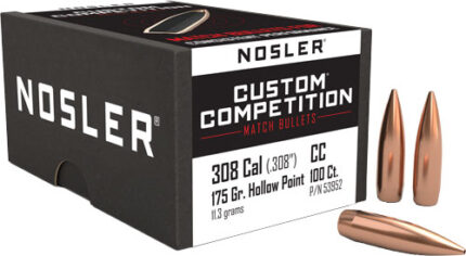NOSLER BULLETS 30 CAL .308 - 175GR HP-BT CUSTOM COMP. 100CT